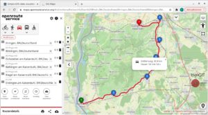 Abbildung 3: Recherche via Openrouteservice (ORS).