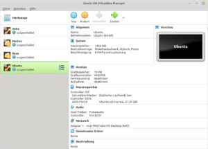 Abbildung 9: Das Frontend von Virtualbox lässt sich intuitiv bedienen.