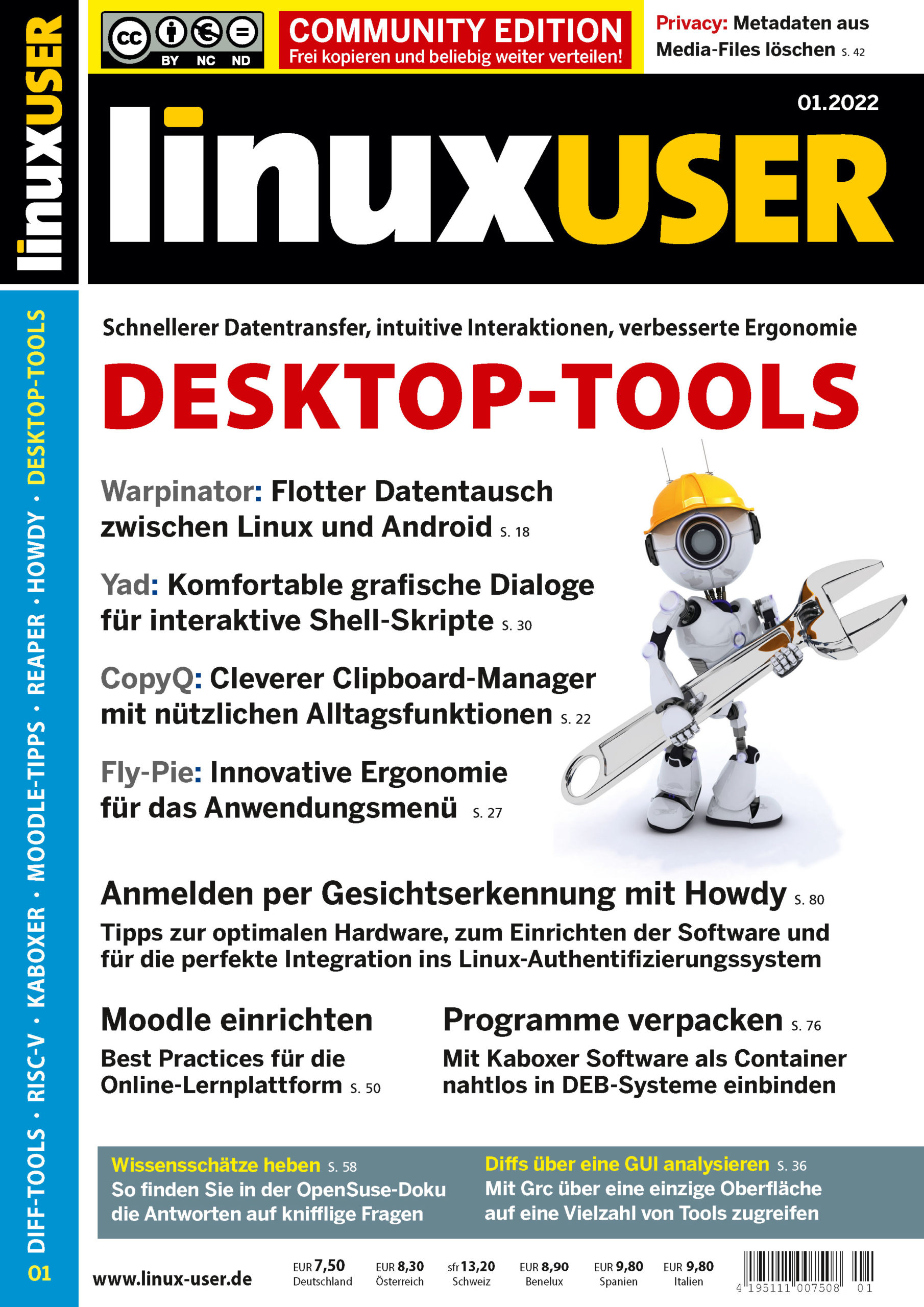 Heftcover LinuxUser Community Edition 01/2022