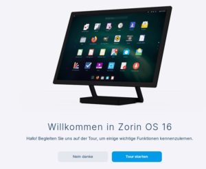 Abbildung 1: Der Willkommensbildschirm erm&ouml;glicht eine einfache Grundkonfiguration.