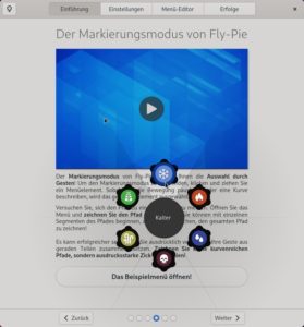 Abbildung 2: Die Einf&uuml;hrung erkl&auml;rt Schritt f&uuml;r Schritt die Funktionsweise der dynamischen Tortenmen&uuml;s.