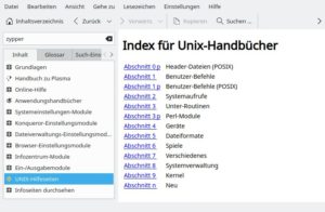 Abbildung 2: Von den Manpage-(Unter-)Kategorien sind f&uuml;r durchschnittliche Anwender meist nur die Abschnitte&nbsp;1 und&nbsp;8 relevant.