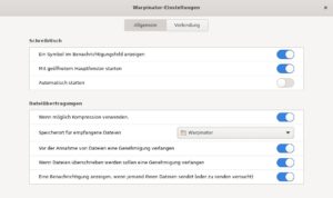 Abbildung 2: Die übersichtlich gehaltenen Einstellungen teilen sich auf zwei Reiter auf. Neben den allgemeinen Einstellungen bietet der Reiter <span class="ui-element">Verbindungen</span> unter anderem die Möglichkeit, den verwendeten Port und den Gruppencode anzupassen sowie die Netzwerkkarte auszuwählen.