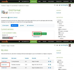 Abbildung 4: Die Installation eines Plugins auf Ihrem Moodle-Server sto&szlig;en Sie direkt aus der Plugin-Datenbank auf Moodle.org an.