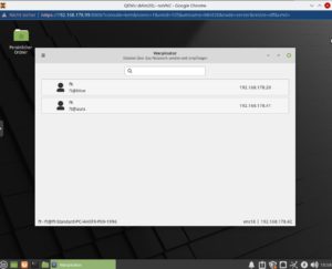 Abbildung 4: Zum Austausch mit einer virtuellen Maschine in Proxmox bedarf es keines zweiten Netzwerkadapters. Der in der VM installierte Warpinator erkennt PC und Notebook auf Anhieb.