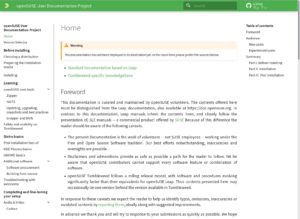 Abbildung 8: Das neue Dokumentationsprojekt "OpenSuse Docs revamped" ist bereits weit fortgeschritten und brauchbar.
