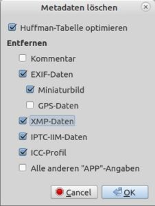 Abbildung 12: Metadaten lassen sich in XnView&nbsp;MP mit wenigen Mausklicks l&ouml;schen.