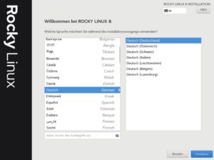 Abbildung 2: Auch Rocky Linux setzt auf den bew&auml;hrten, wenn auch etwas sperrigen Anaconda-Installer.