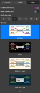Abbildung 3: Die Seitenleiste dient zum Anpassen des Layouts Ihrer Mindmap. Entscheiden Sie sich für eines der vordefinierten Erscheinungsbilder oder legen Sie Ihr eigenes an.