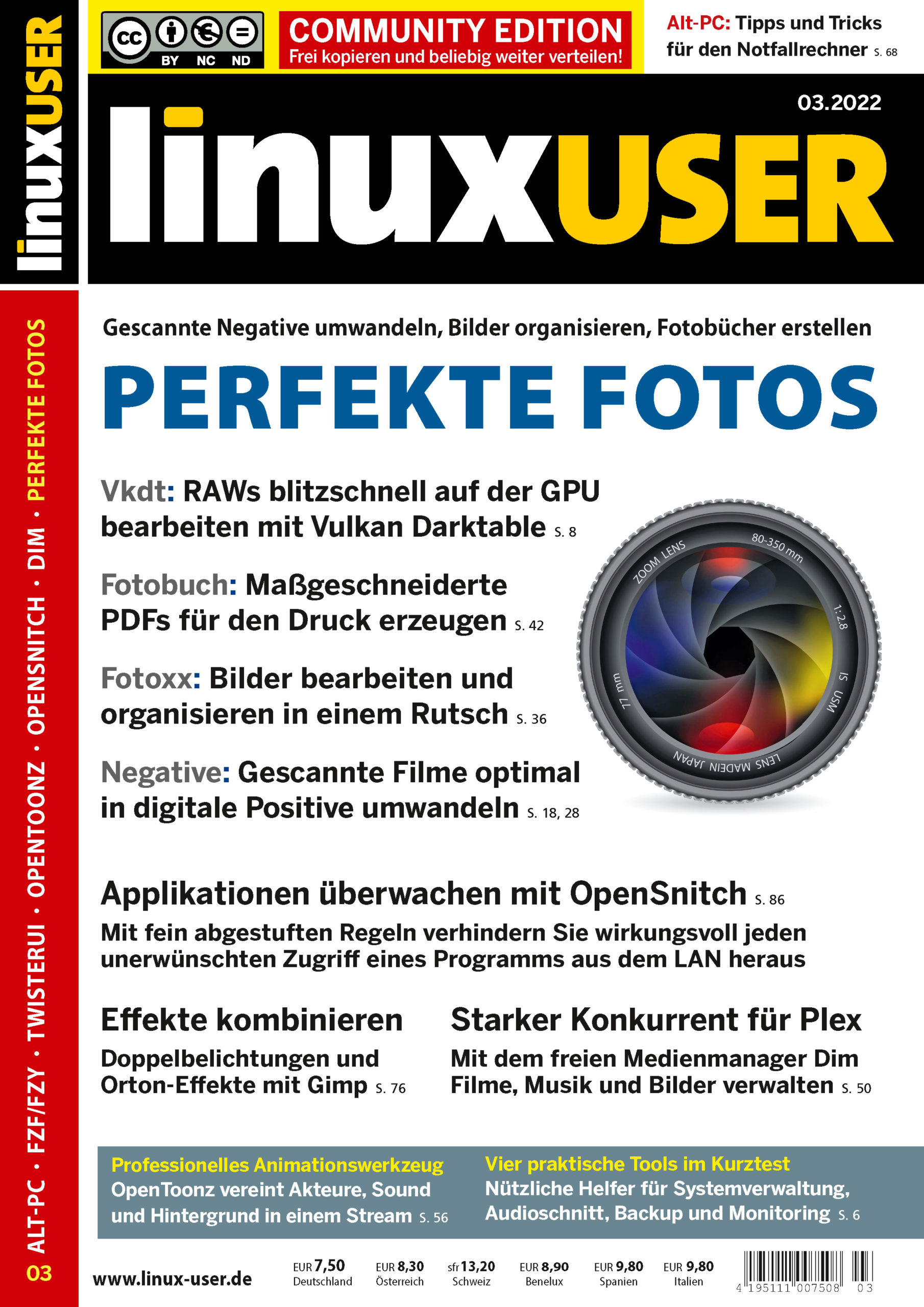 Heftcover LinuxUser Community Edition 03/2022