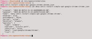 Abbildung 2: OpenSnitch-Regeln lassen sich nicht nur im grafischen Interface erstellen und editieren, sondern auch in Form einer Regeldatei im JSON-Format.