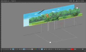 Abbildung 3: Endpunkt der Animation: Die Figur des Hunds kann noch extra animiert werden, um den Bewegungseffekt zu verst&auml;rken.