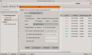 Abbildung 6: Da QBittorrent (wie in <a href="#artRef-f5">Abbildung 5</a> zu sehen), auf viele IPs zugreifen möchte, können Sie im Reiter für Regeln über den Schalter <span class="ui-element">List of Domains/IPs</span> genau festlegen, was das Programm darf.