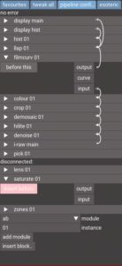 Abbildung 7: Zum Einf&uuml;gen eines Moduls klicken Sie zuerst auf die Schaltfl&auml;che <span class="ui-element">insert before</span> und anschlie&szlig;end auf <span class="ui-element">before this</span>.
