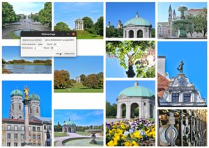 Abbildung 7: Mehrere Fotos, wie hier diverse Impressionen aus München, fügen Sie mit wenigen Mausklicks zu einer Kollage zusammen.