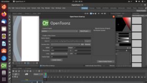 Abbildung 8: Der Startbildschirm von OpenToonz hilft beim Einrichten des ersten Projekts.