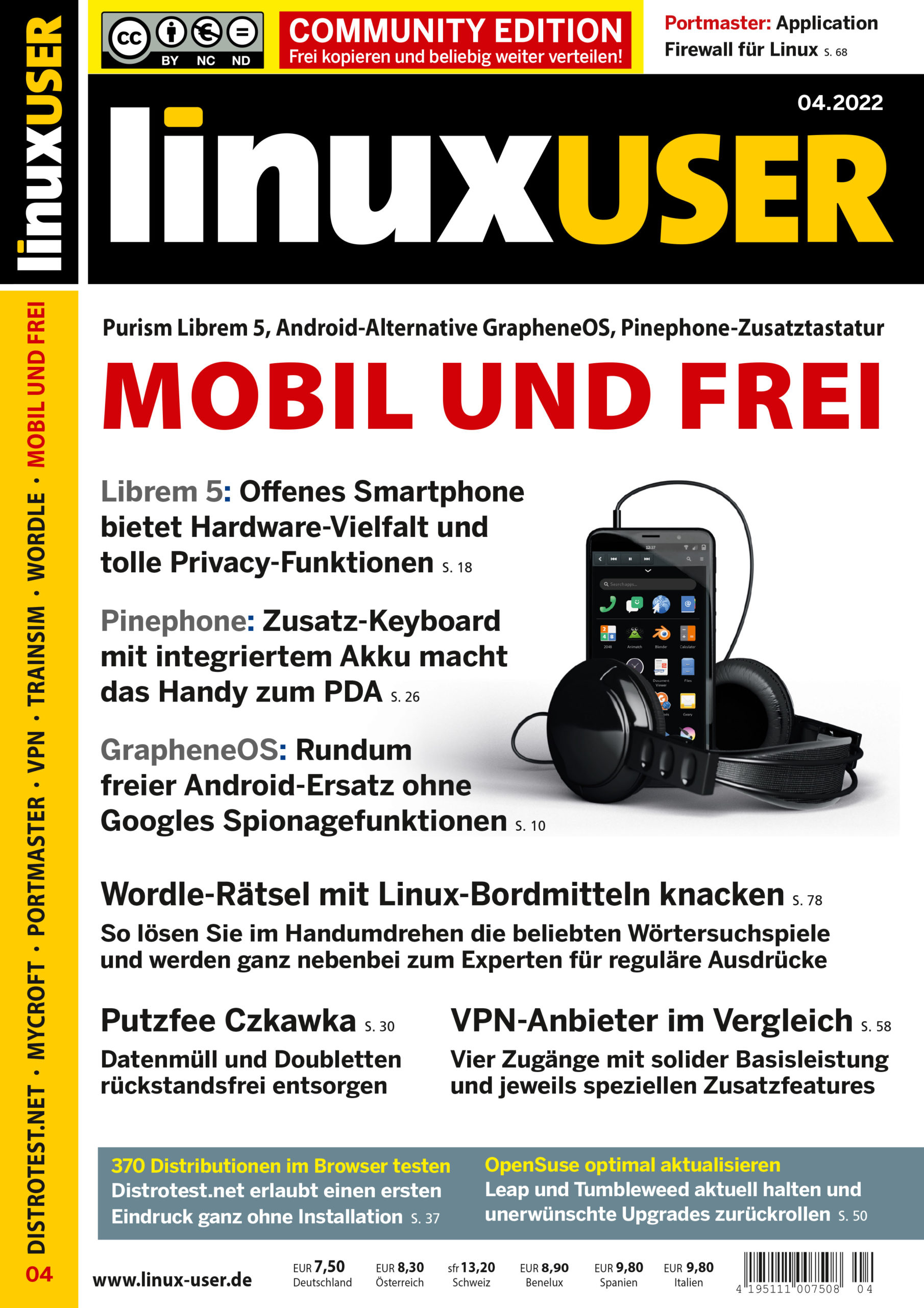 Heftcover LinuxUser Community Edition 04/2022