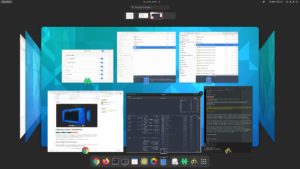Abbildung 1: Der Desktop-Cube ahmt den von Compiz bekannten 3D-Cube-Effekt nach. Der W&uuml;rfel l&auml;sst sich allerdings nicht frei drehen.