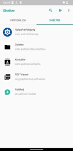 Abbildung 1: Mit der App <span class="ui-element">Shelter</span> nutzen Sie das Arbeitsprofil von Android, das der Trennung von Privatem und Gesch&auml;ftlichem dient, mit zus&auml;tzlichen Einstellungen, um Apps zu isolieren, denen Sie nicht vertrauen.