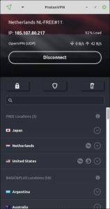 Abbildung 2: Auch das ProtonVPN-Interface f&auml;llt selbsterkl&auml;rend aus.