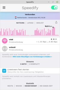 Abbildung 3: Speedify stellt sogar Testroutinen zur Geschwindigkeitsmessung bereit.