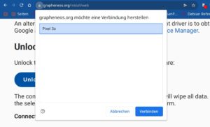 Abbildung 4: Im interaktiven Web-Installer dr&uuml;cken Sie auf eine Schaltfl&auml;che, um den Bootloader zu entsperren. Daraufhin werden Sie aufgefordert, das erkannte Ger&auml;t zu best&auml;tigen.