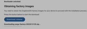 Abbildung 5: Ist der Bootloader entsperrt, laden Sie per Mausklick im Installer das passende aktuelle Abbild f&uuml;r Ihr Pixel-Modell herunter.