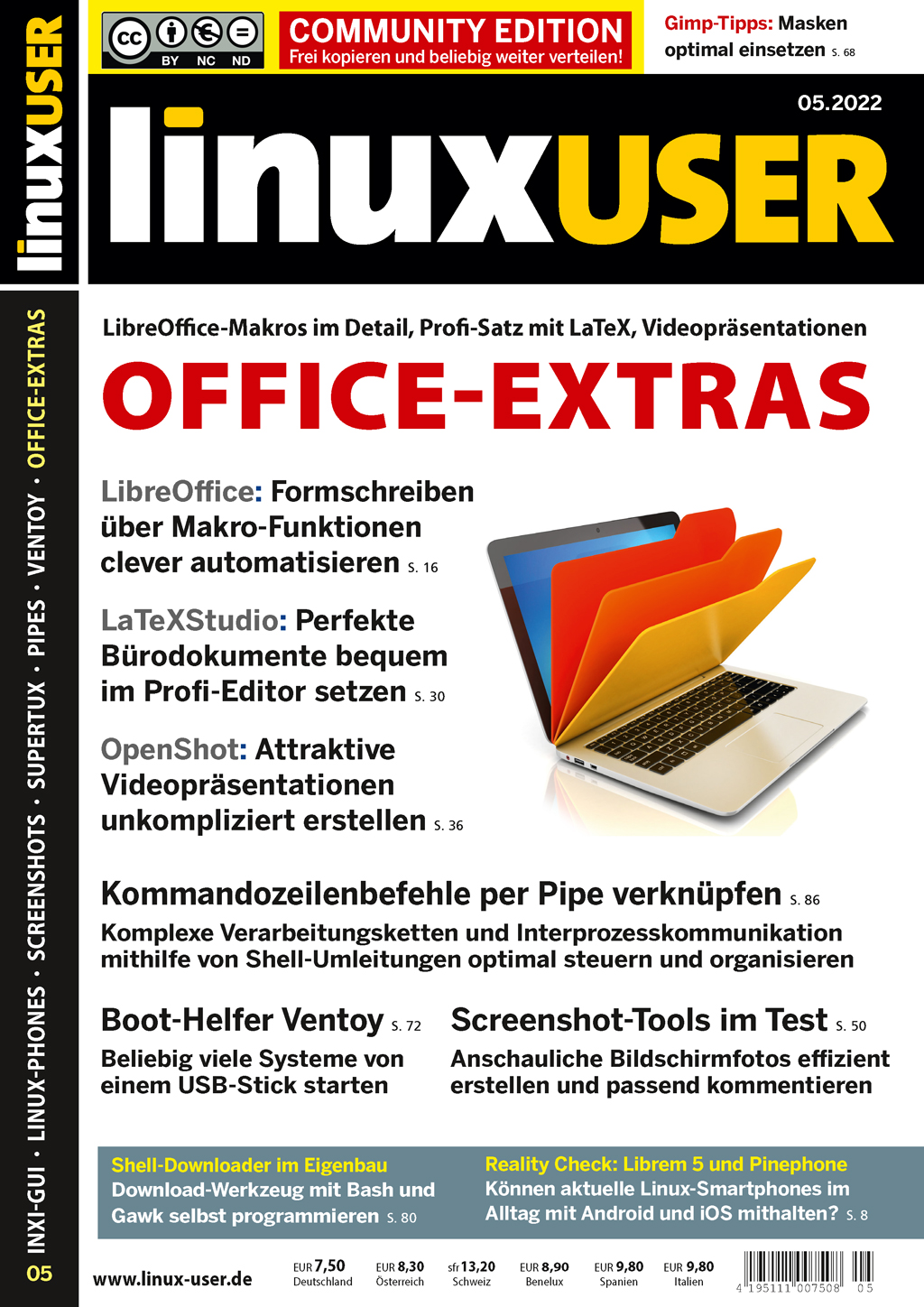 Heftcover LinuxUser Community Edition 05/2022