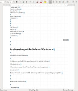Abbildung 5: Die Zusage auf die Bewerbung wird rein mittels des Makros erstellt.