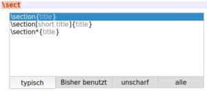 Abbildung 6: Die integrierte Autovervollst&auml;ndigung erg&auml;nzt Kommandos und erspart so dem Autor viel Tipparbeit. Zum Erg&auml;nzen von W&ouml;rtern dr&uuml;cken Sie <span class="key-combo">[Strg]+[Leer]</span>.
