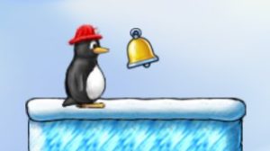 Abbildung 6: Läuten Sie die Glocke, um einen Kontrollpunkt zu aktivieren. Stirbt Tux, starten Sie das Level an diesem Punkt neu. Allerdings schwindet damit auch Ihr Münzvorrat.