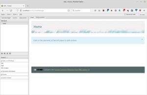 Abbildung 1: Etwas leer erscheint die webbasierte Oberfläche von eXeLearning nach dem ersten Start.