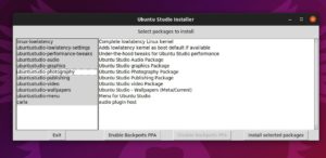 Abbildung 2: Der Ubuntu Studio Installer erlaubt es, ein Vanilla-Ubuntu zu einer Multimediadistribution umzufunktionieren.