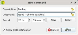 Abbildung 3: Zeit f&uuml;hrt das Kommando zum Erstellen des Backups einmalig kurz vor Mitternacht aus.