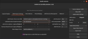 Abbildung 3: Das Jack-Kontrollzentrum in Ubuntu Studio.