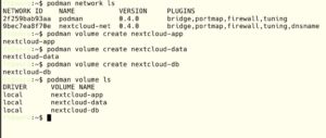 Abbildung 3: Die Grundlage unseres Projekts besteht aus drei Volumes, die Sie mit einfachen Befehlen schnell erstellen. Sie erhöhen die Flexibilität der Container, indem Sie es erlauben, Daten zwischen Container und Host zu verschieben und zu bearbeiten.