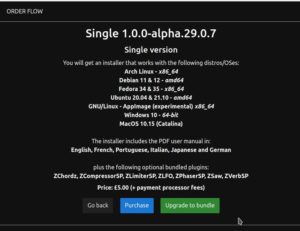 Abbildung 3: Gegen Entrichtung eines kleinen Beitrags bekommt man den Zrythm-Installer für alle Plattformen und Varianten.