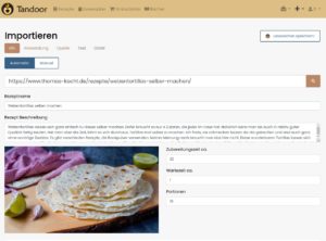 Abbildung 4: Ein weiterer Weg, die Datenbank von Tandoor zu f&uuml;llen, bietet der Import von Rezepten aus dem Internet &uuml;ber die Eingabe einer URL.