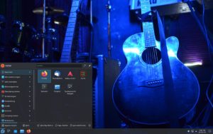 Abbildung 5: Fedora Jam KDE Desktop mit vorsortiertem Startmenü.
