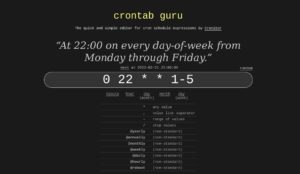 Abbildung 6: Die Webseite Crontab Guru hilft, den Crontab-Eintrag zu formulieren.