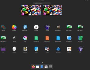 Abbildung 6: Fedora Design Studio mit Gnome-Desktop und vorinstallierten Programmen.