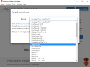 Abbildung 6: Besitzer des JingPad A1 wird es freuen, dass der Installer von Ubuntu Touch das Gerät mittlerweile unterstützt, sodass es in ein zweites Leben mit einem stets weiter entwickelten Betriebssystem starten kann.
