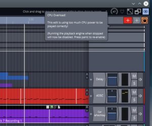 Abbildung 7: Lastspitzen rühren oft von problematischen Plugins her. Der Panic Mode von Waveform ist aber so gestaltet, dass dabei nichts verloren geht.