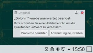 Abbildung 9: KDE bringt einen Assistenten mit, der nach Absturz eines KDE-Programms automatisch eine Absturzrückverfolgung (Backtrace) erstellt.