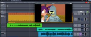 Abbildung 11: Die Nachvertonung von Videos und Clips erfolgt in Waveform mit Xjadeo. Der Player folgt jeder Bewegung des Play-Cursors auf der Zeitleiste. Das Fenster des Videoplayers liegt in der Regel auf einem zweiten Bildschirm.