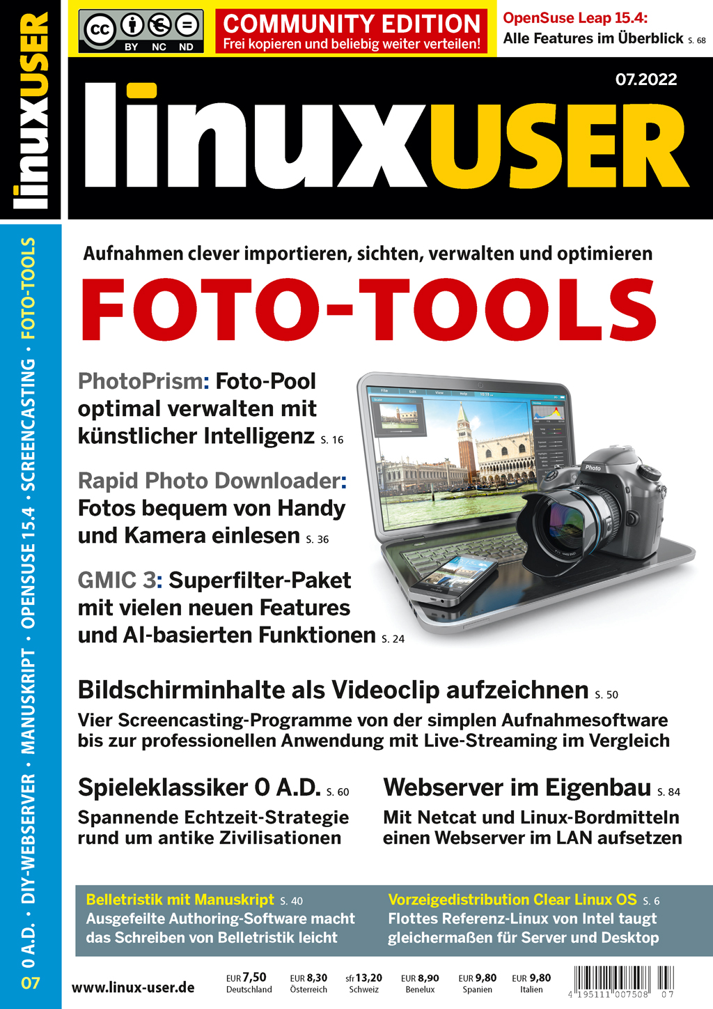 Heftcover LinuxUser Community Edition 07/2022