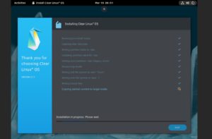 Abbildung 1: Dank einer intuitiven grafischen Oberfläche stellt die Installation von Clear Linux keine große Herausforderung dar.