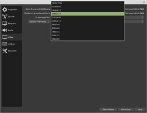 Abbildung 2: Mit OBS Studio können Sie auch die Auflösung der Screencasts variabel gestalten.