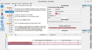 Abbildung 11: Die Zeitleiste präsentiert alle Handlungsstränge und die zugehörigen Szenen.