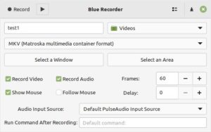 Abbildung 12: Blue Recorder ermöglicht alle Einstellungen im Programmfenster.